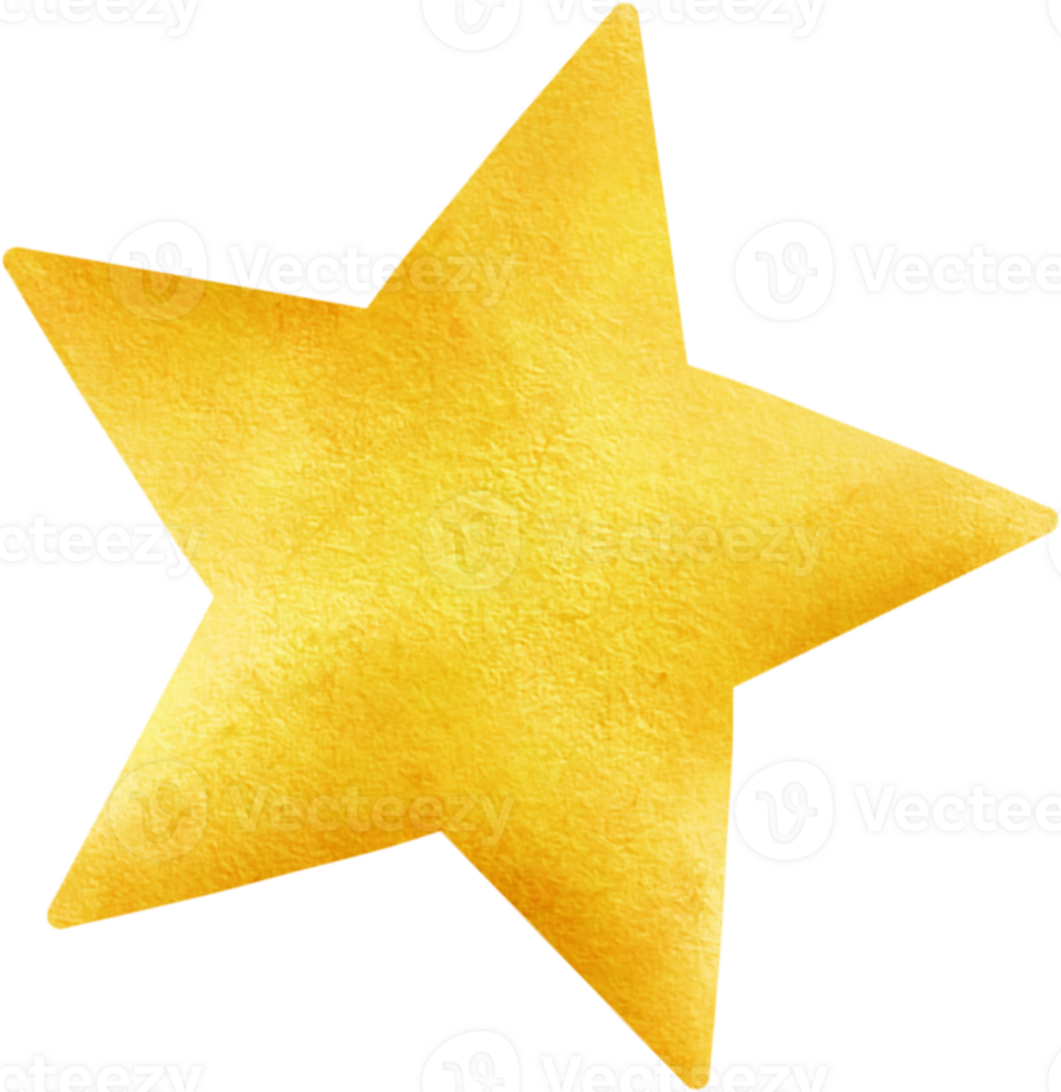 Star watercolor yellow style. The star is bright yellow and has five points. png