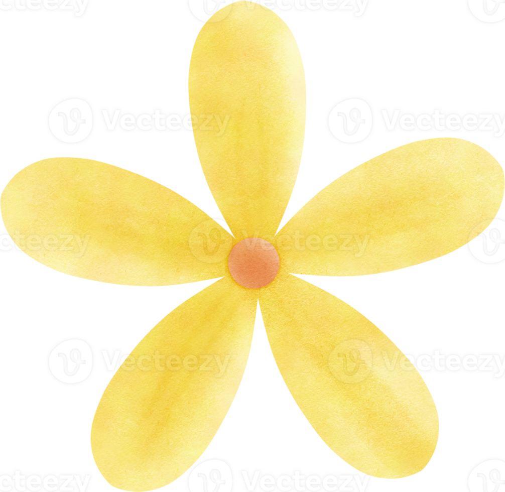 Flower yellow color painted in a watercolor style. png