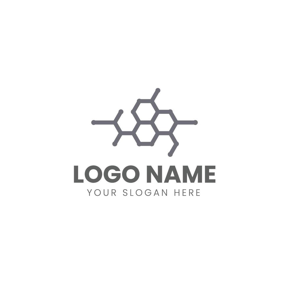 A logo design for a company that is made up of a molecule vector