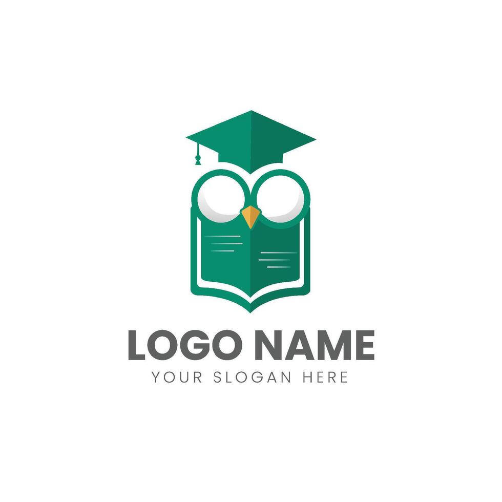 The owl logo design for a school vector
