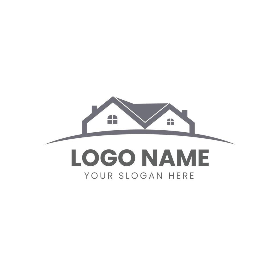 A house logo with a roof and a roof on it vector