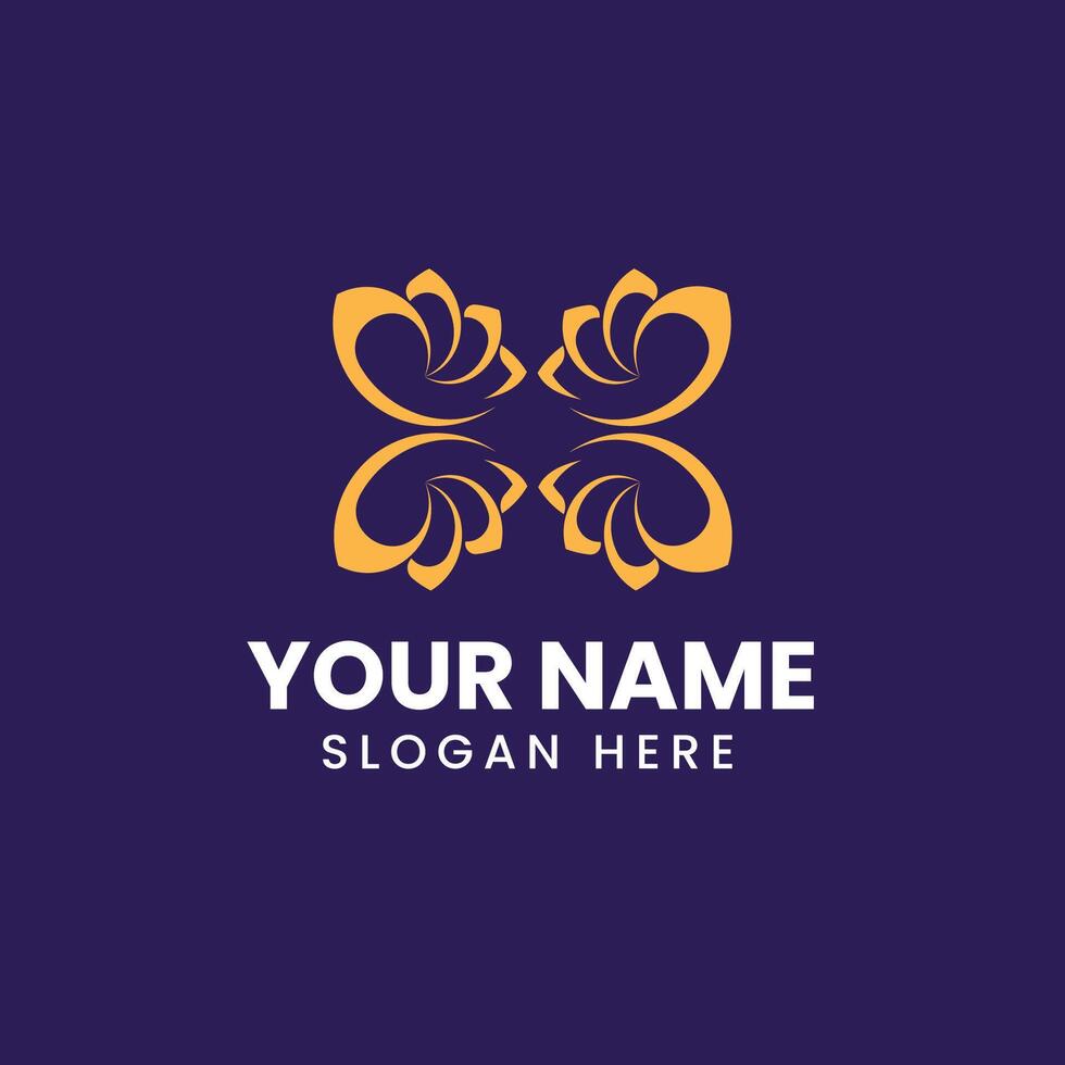 A logo design for a flower vector