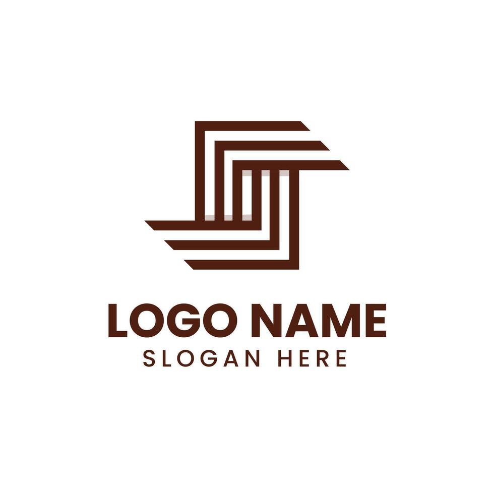 A brown and white logo design for a company vector