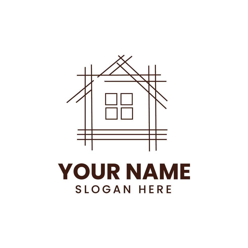 A house logo with a roof and a window vector