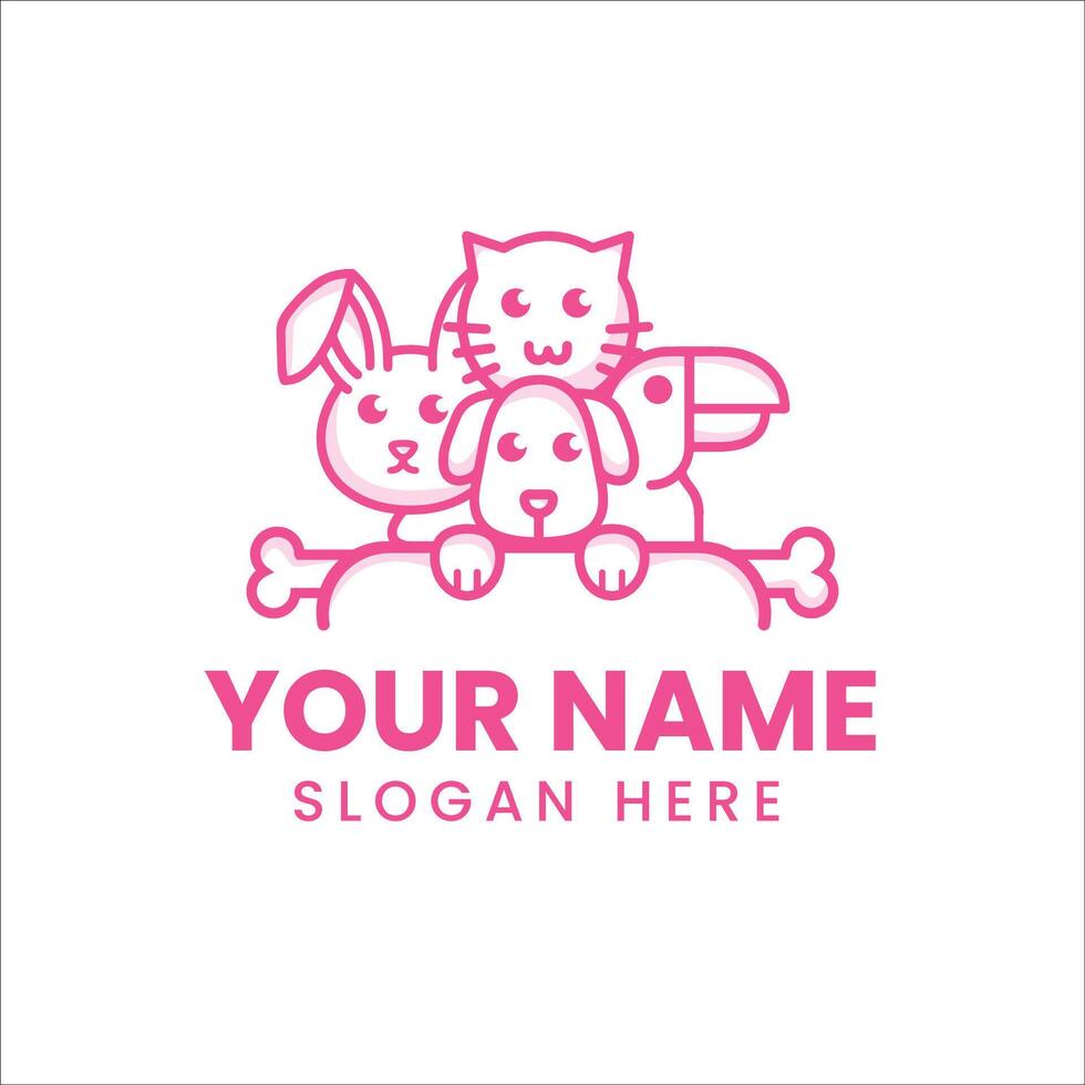 A pink logo for a pet store vector