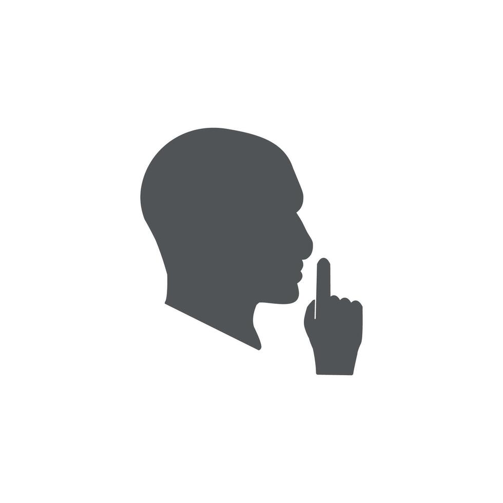 Silhouette illustration design is forbidden to speak, noisy. vector