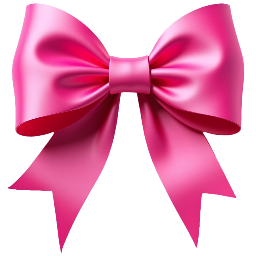 A Glossy Pink Satin Ribbon Bow png