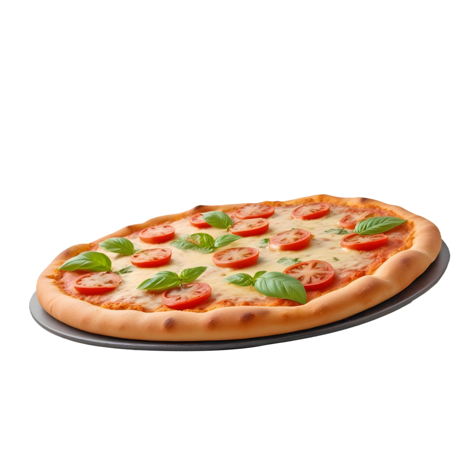 A Delicious Tomato and Basil Pizza png