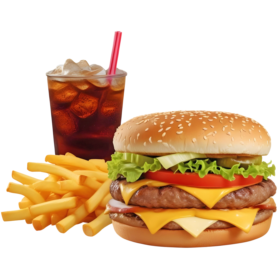 A Classic Cheeseburger Combo Meal png