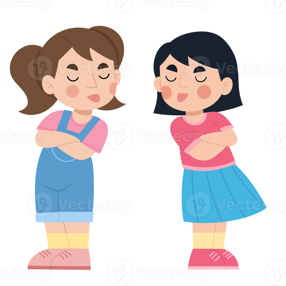 Illustration von ein Mädchen Neckerei Ein weiterer Mädchen png