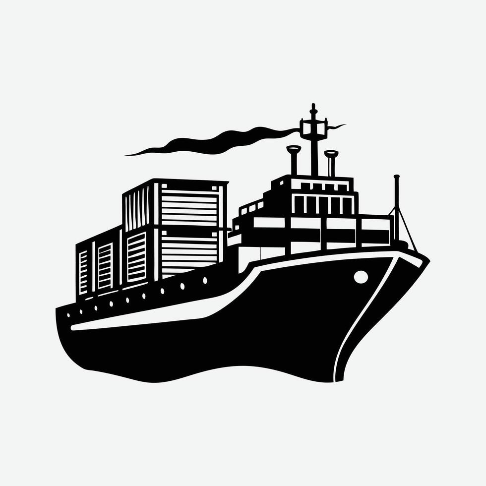 Container Ship Icons Enhance Your Maritime Presentations vector