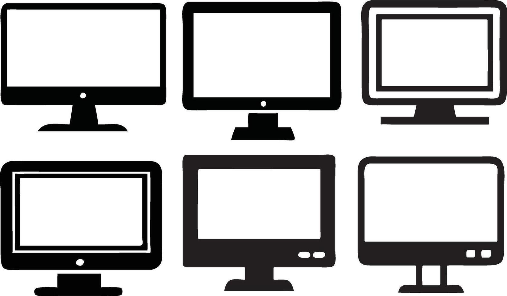 Desktop Computer Monitor Icons for Design vector