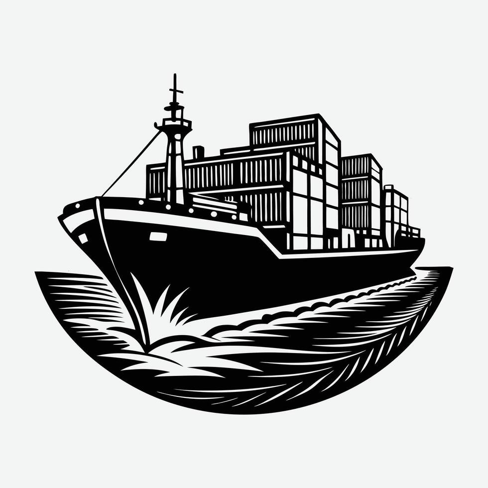 Best Container Ship Icon Designs for Shipping Businesses vector