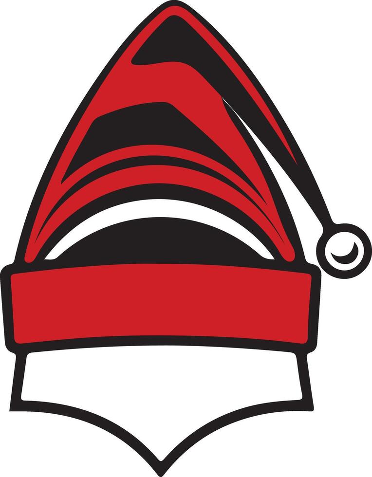 Merry christmas concept red and white with christmas hat illustration vector