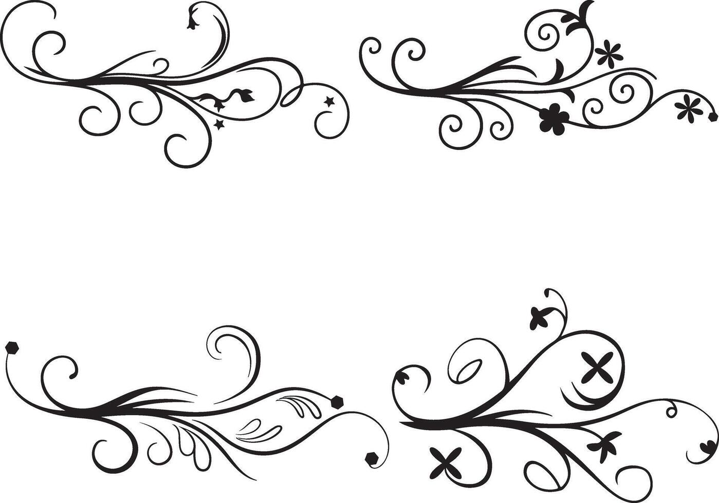 Invite Ornamental curls, swirls divider and filigree ornaments design collection for wedding invitation and calligraphy decoration. vector