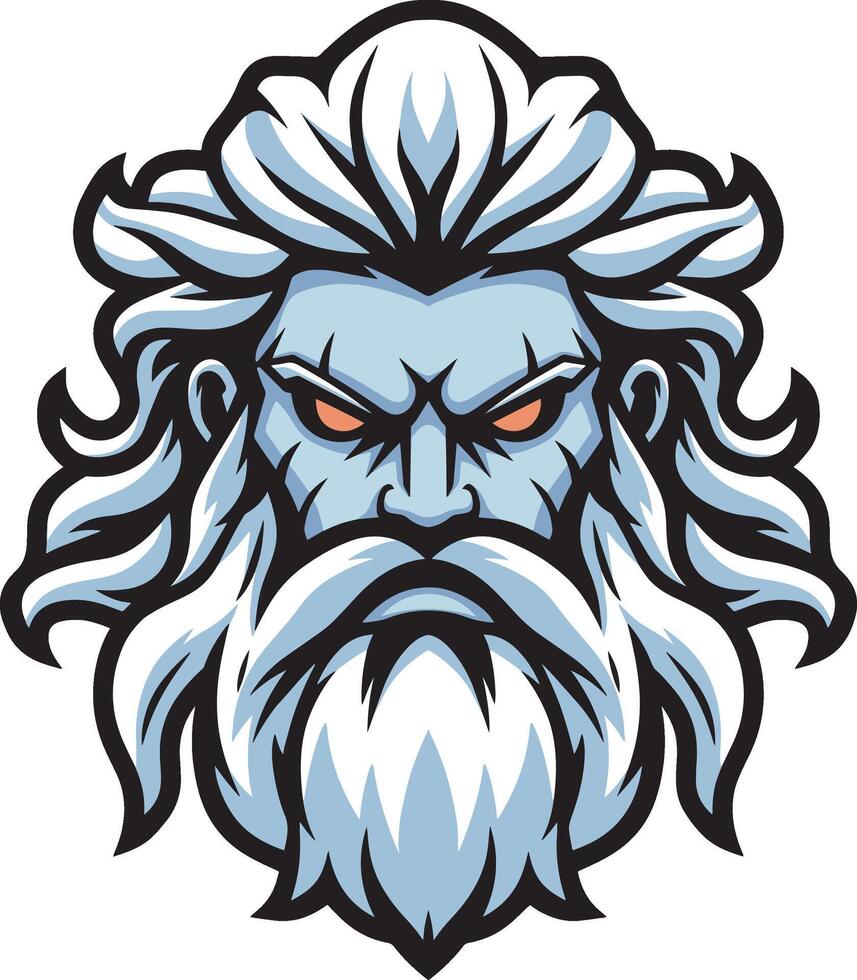 Mythology old man head mascot illustration design art vector
