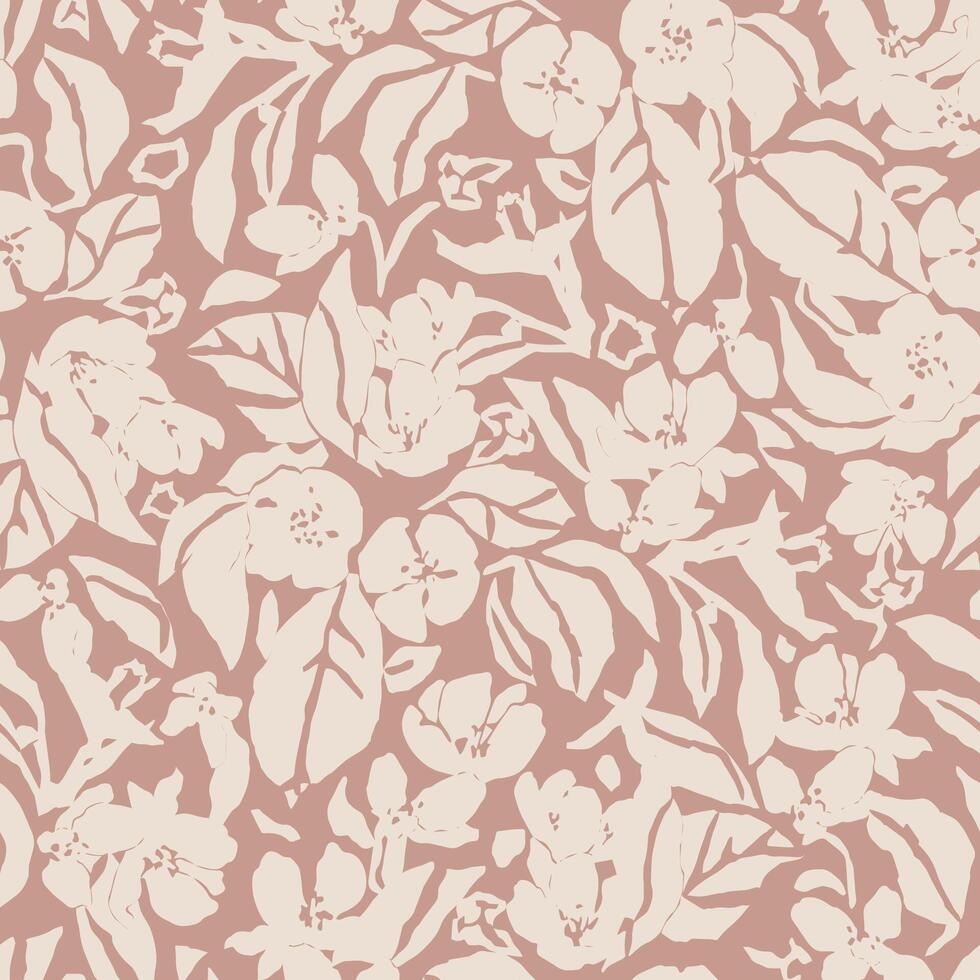 botanical illustration seamless repeat pattern digital artwork vector