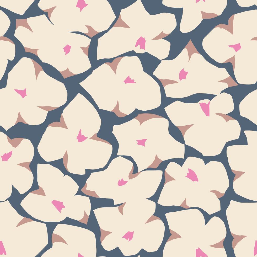 simple flower illustration seamless repeat pattern digital artwork vector