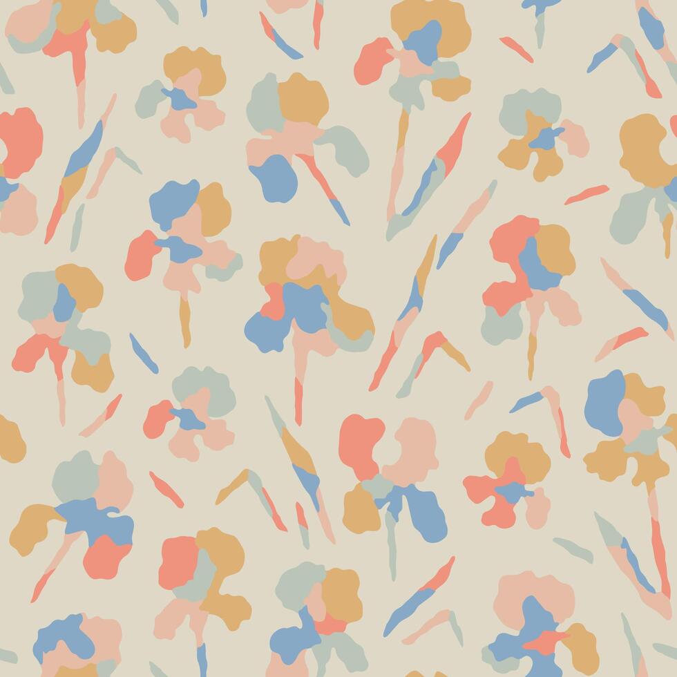 Flower illustration seamless repeat pattern digital artwork vector