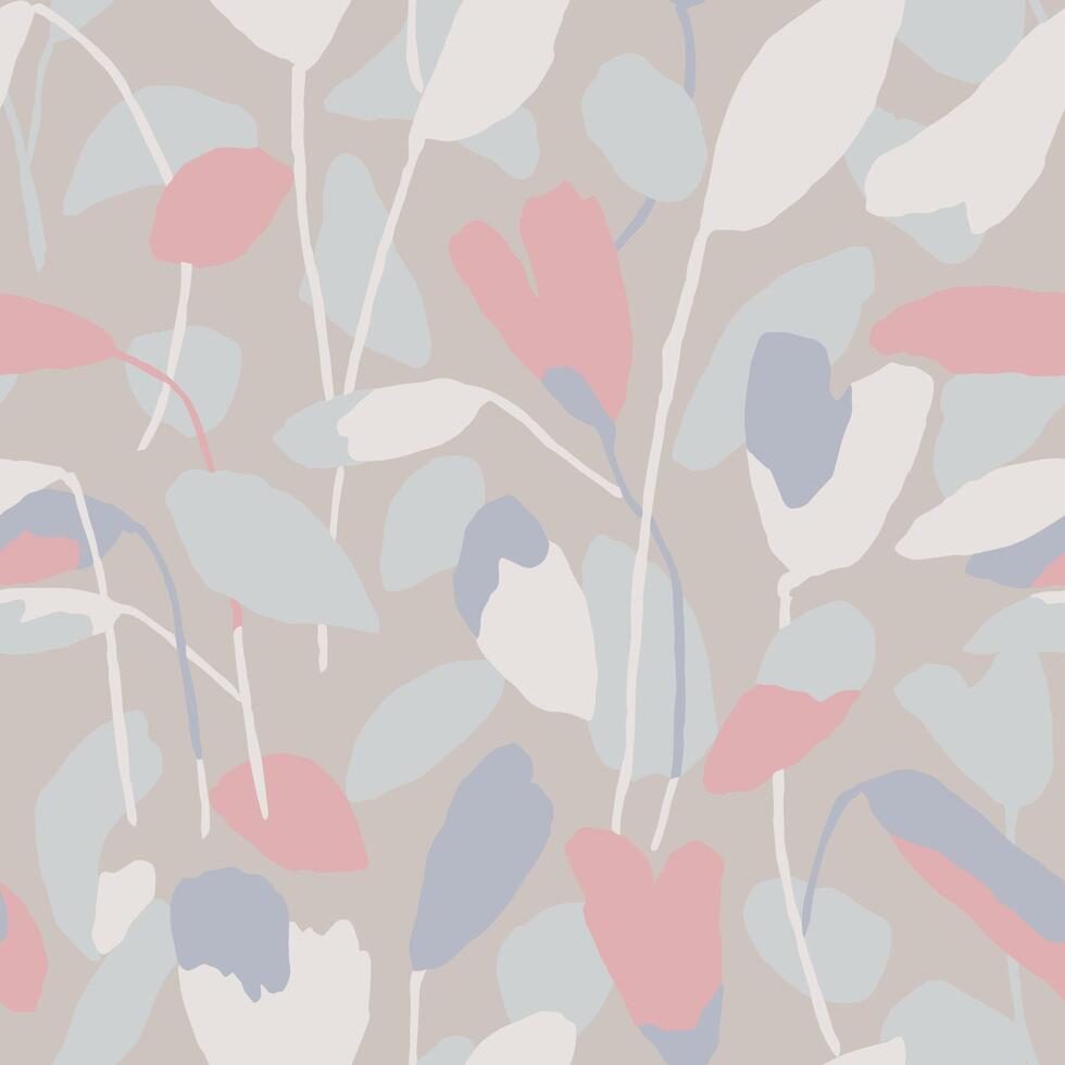Modern leaf illustration seamless repeat pattern digital artwork vector