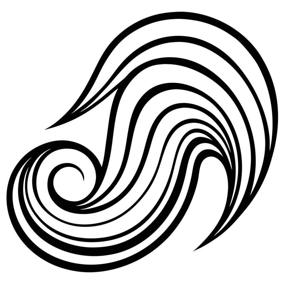 A black and white drawing of a wave vector