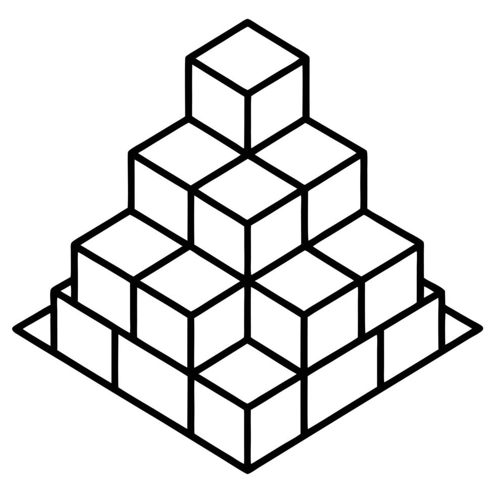 A pyramid of cubes on a white background vector