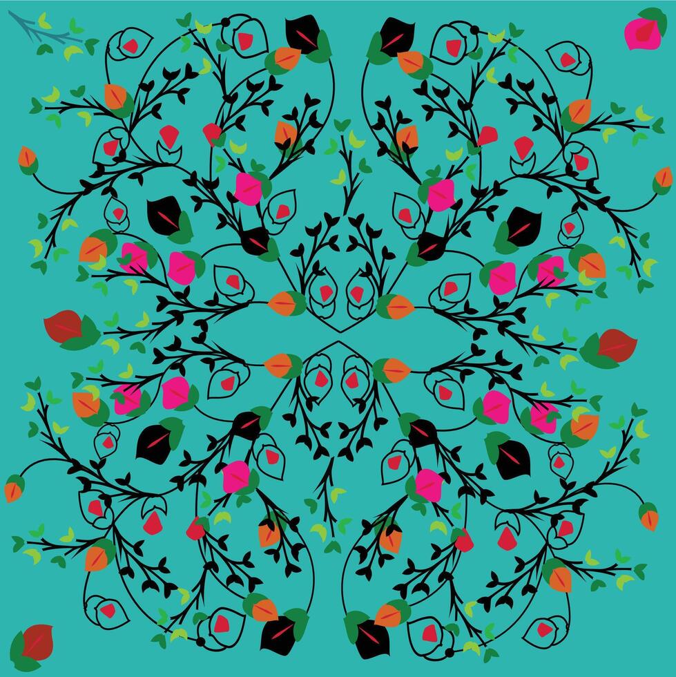 Abstract color floral pattern background vector