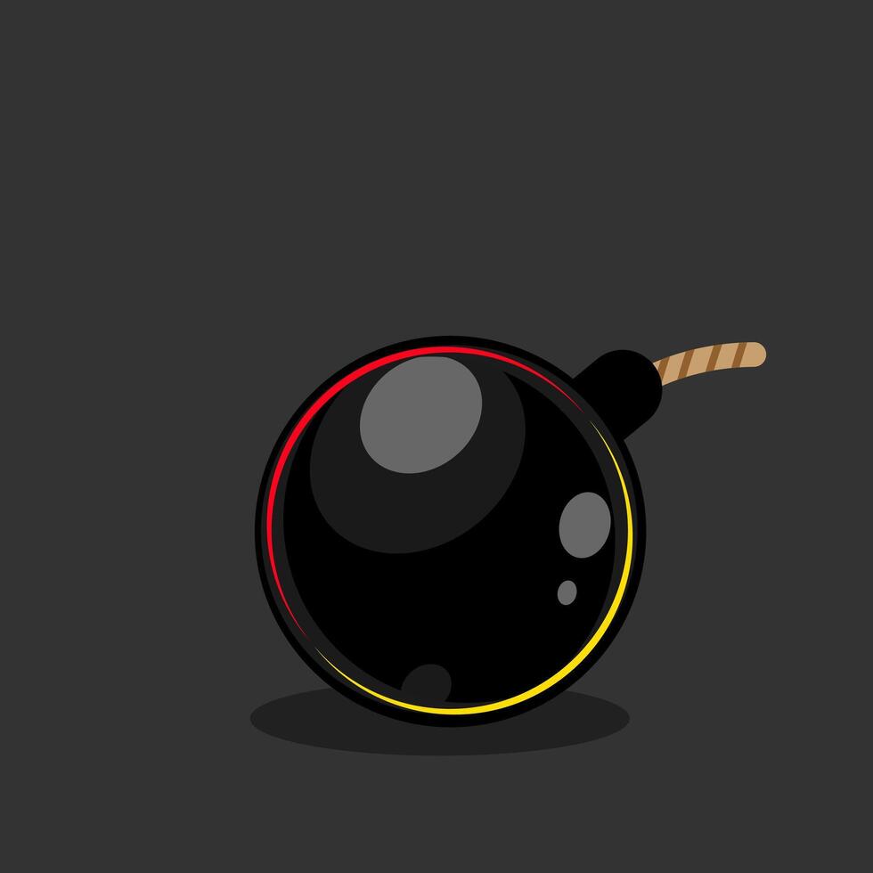 Flat illustration black boom with shiny light vector