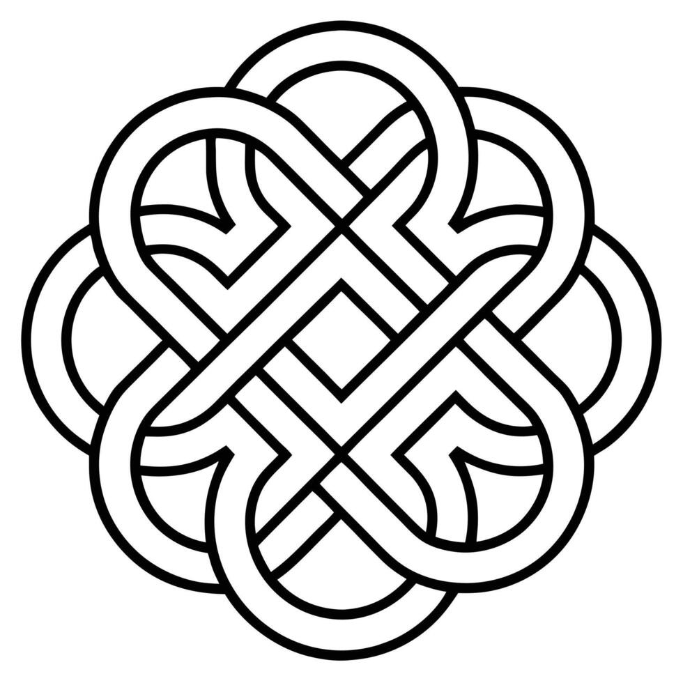 A celtic knot design in black and white vector