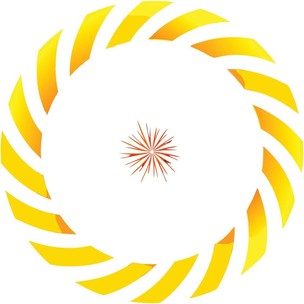 A yellow and orange circular logo vector
