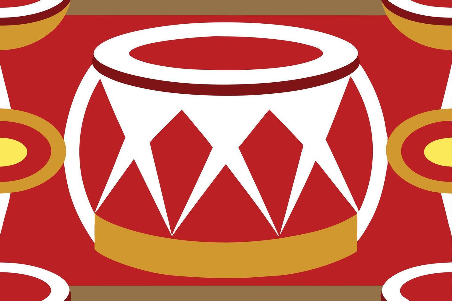Red White Golden Drum Pattern Abstract Art vector