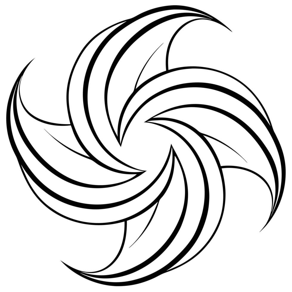 A black and white drawing of a spiral vector