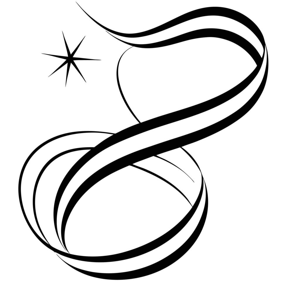 A black and white drawing of a star vector