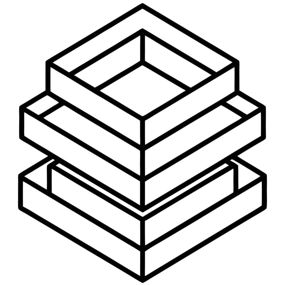 Stacked Square Geometric Abstract Art Design vector