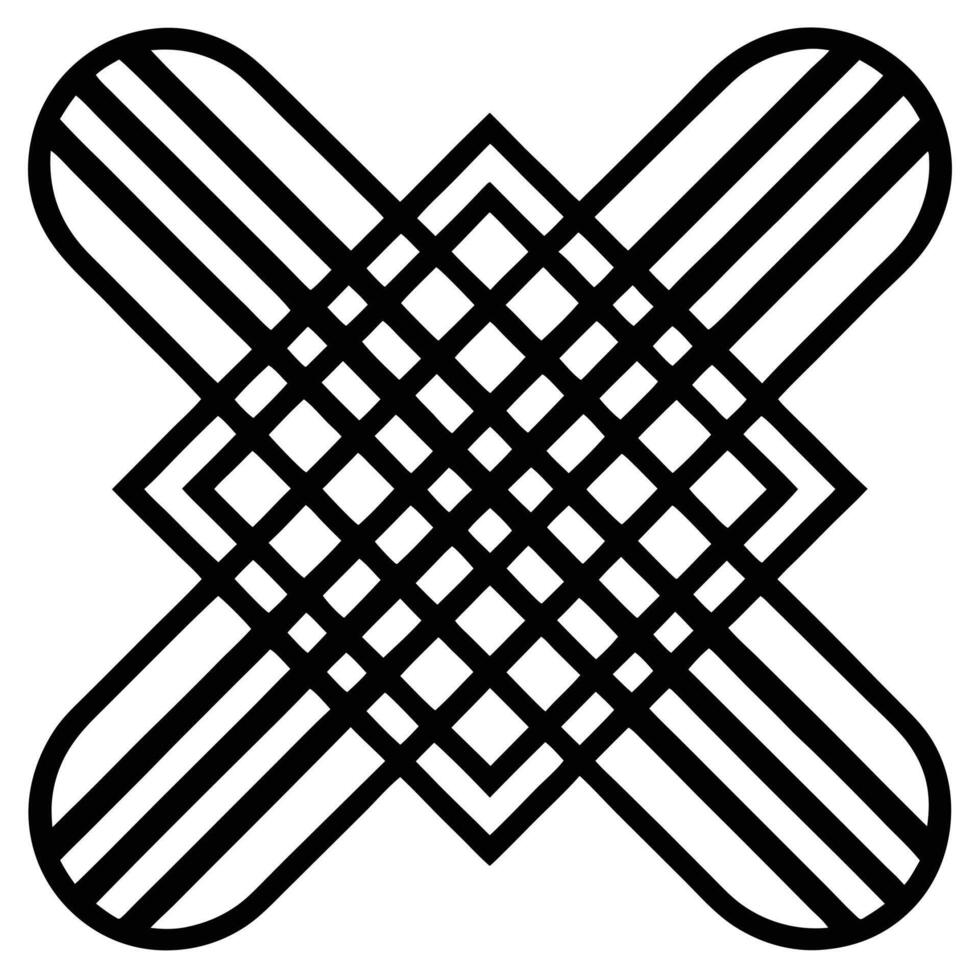 A black and white image of a cross with a pattern vector