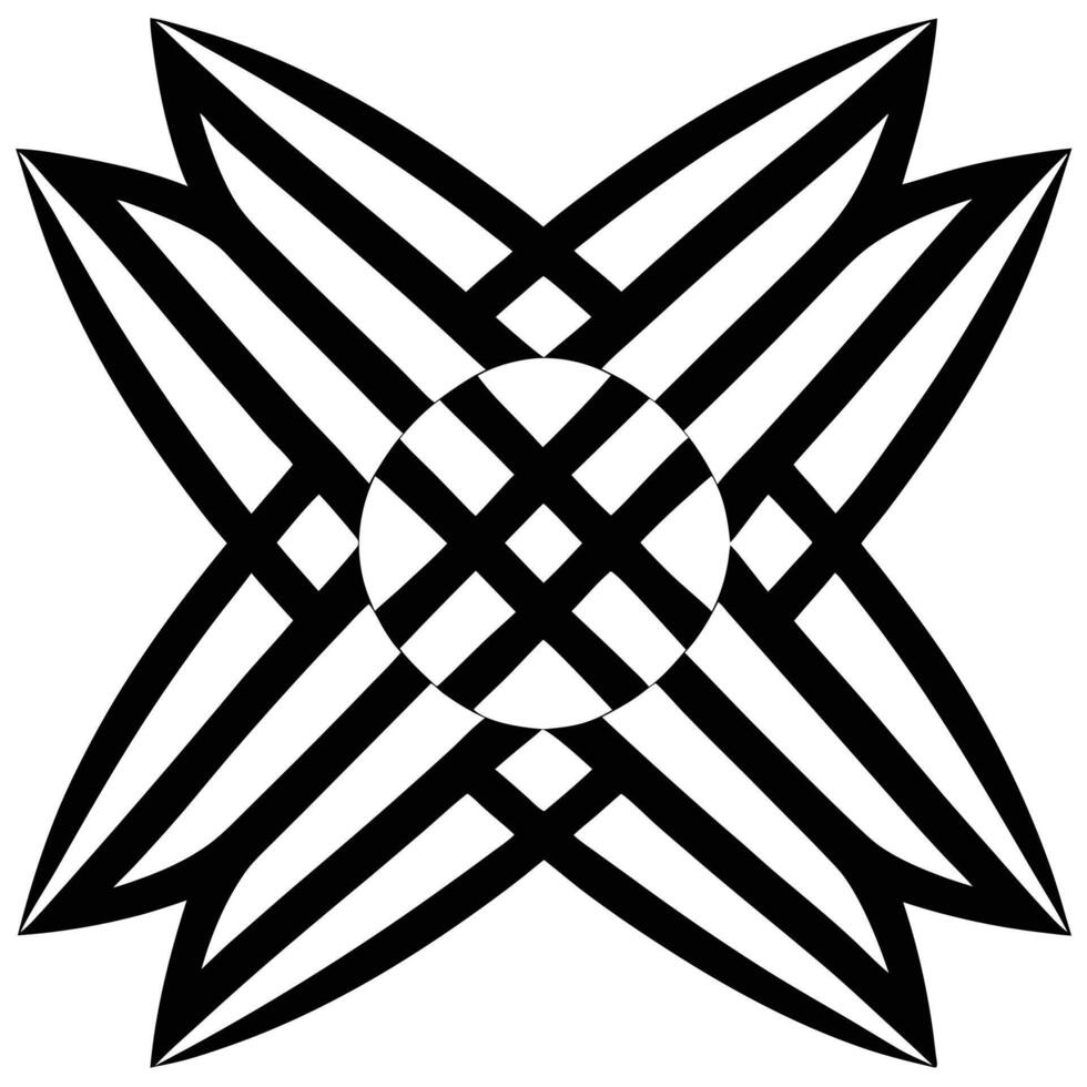 A black and white design of a celtic knot vector