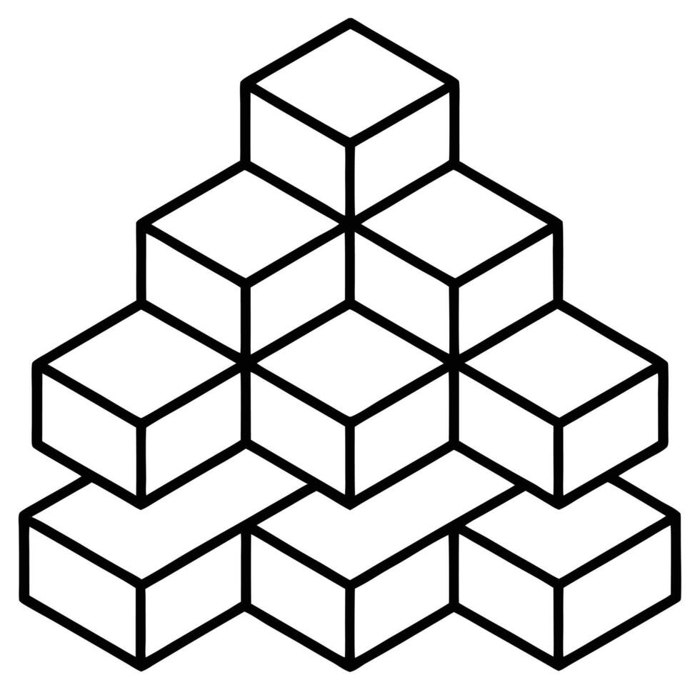 Abstract Geometric Cube Structure Design vector