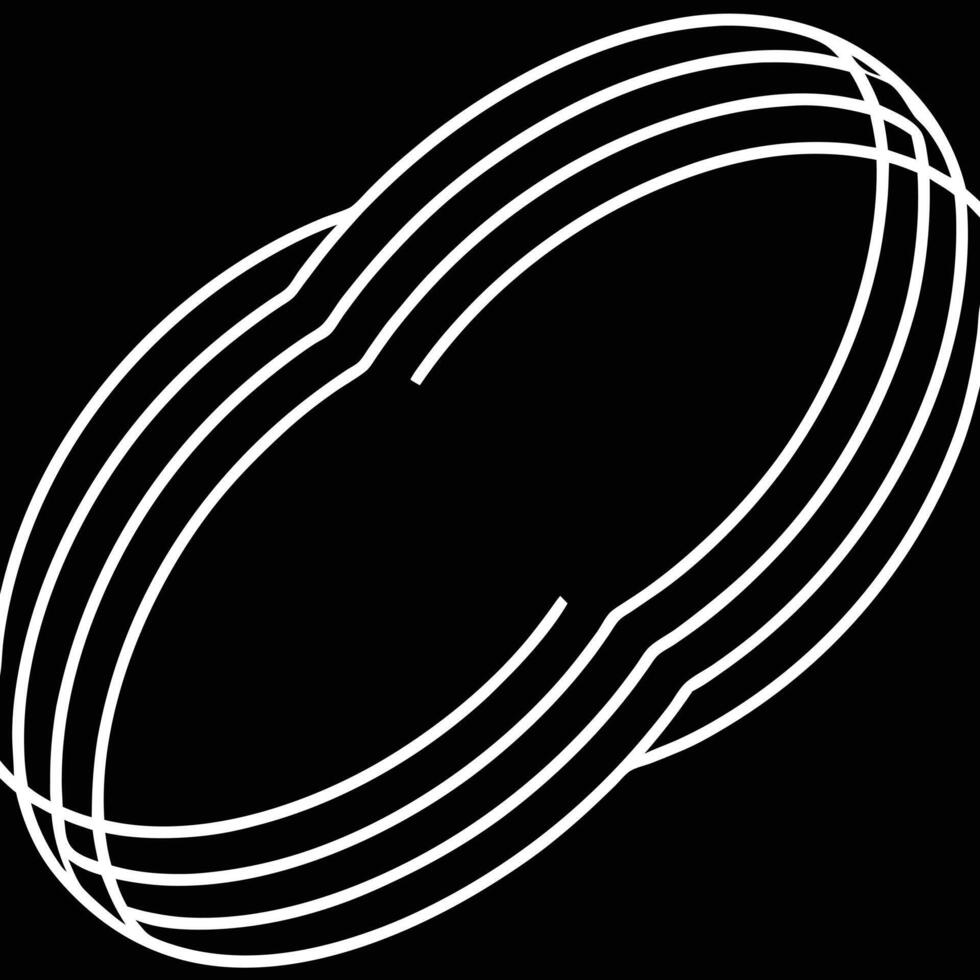 A white oval with a black background vector