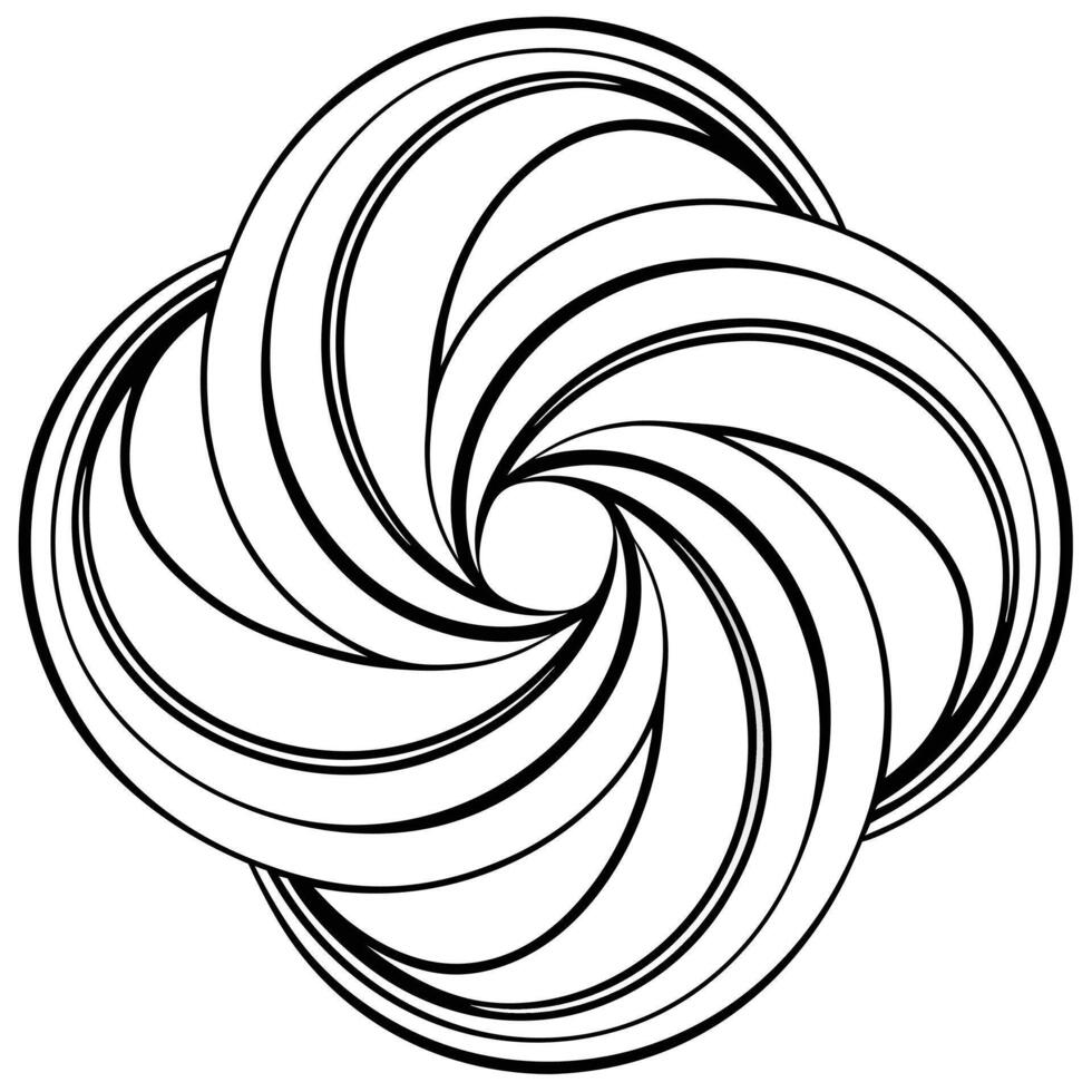 A black and white drawing of a spiral vector