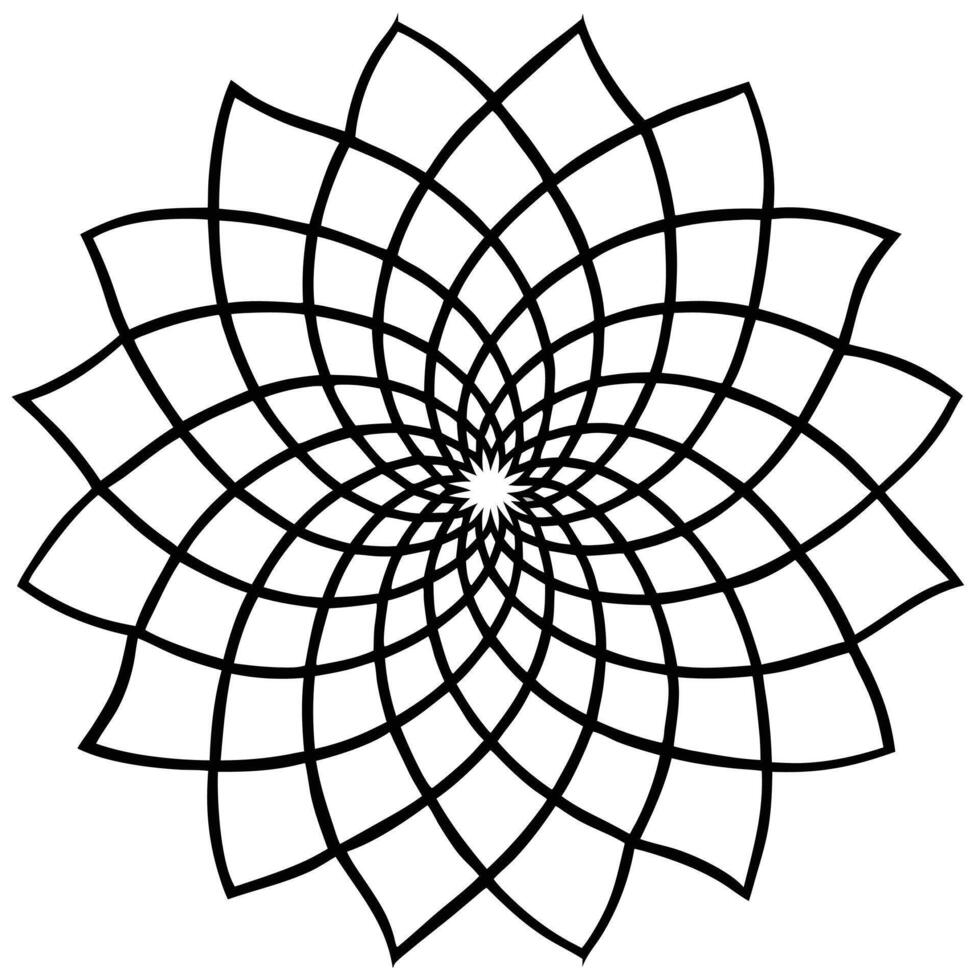 A black and white drawing of a flower vector
