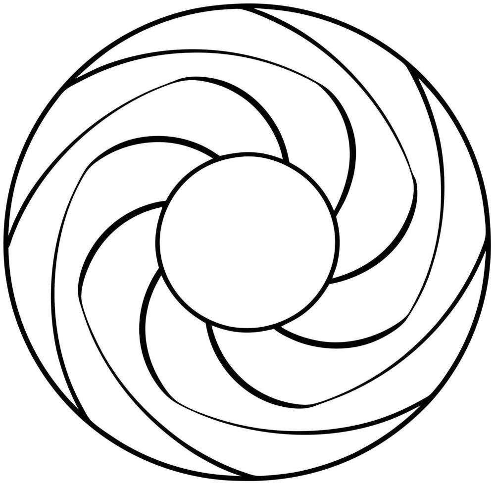 A spiral in black and white vector