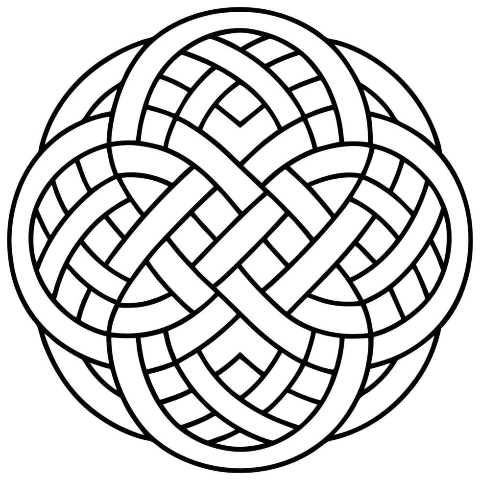 A celtic knot design in black and white vector