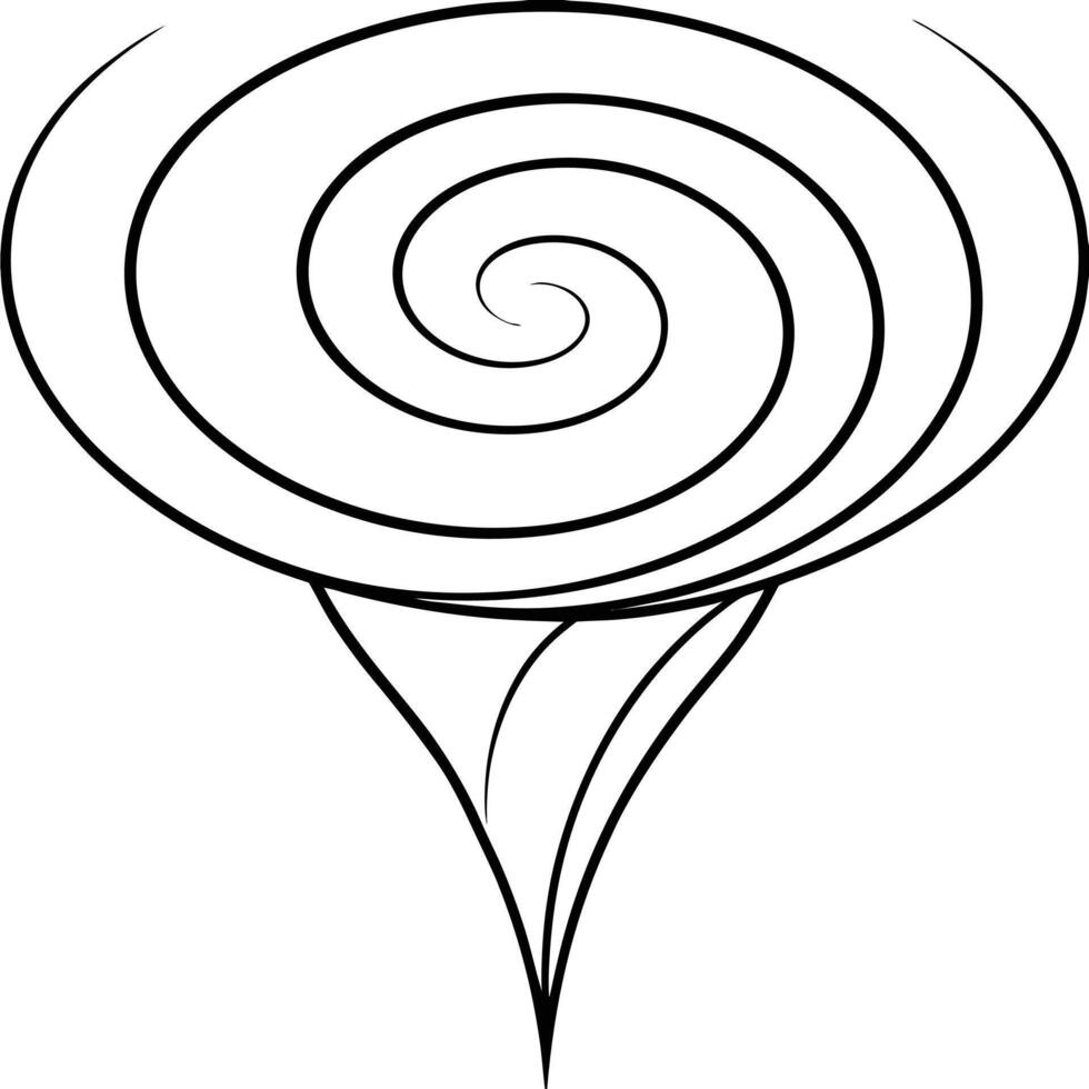 A black and white drawing of a spiral vector