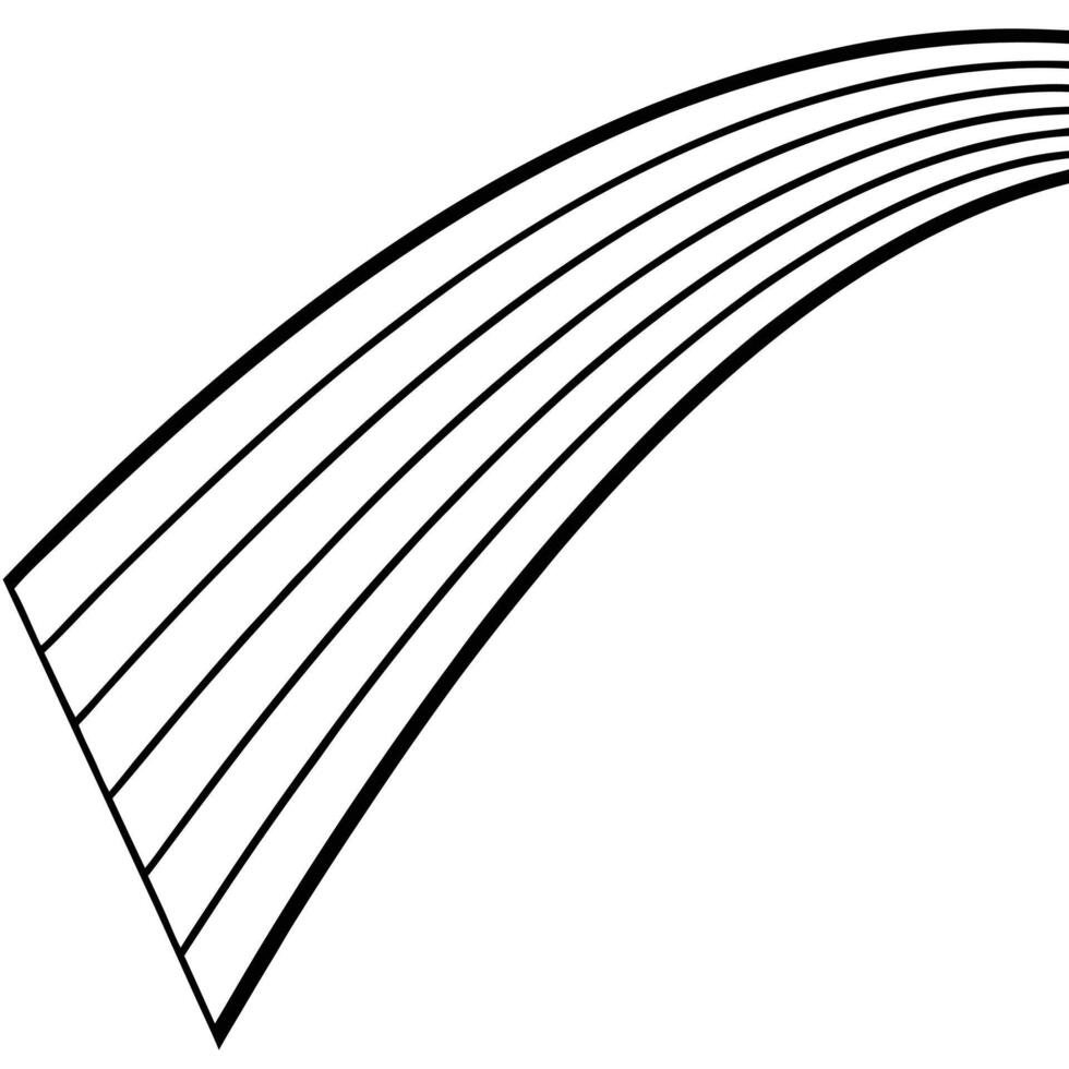 A black and white drawing of a curved line vector