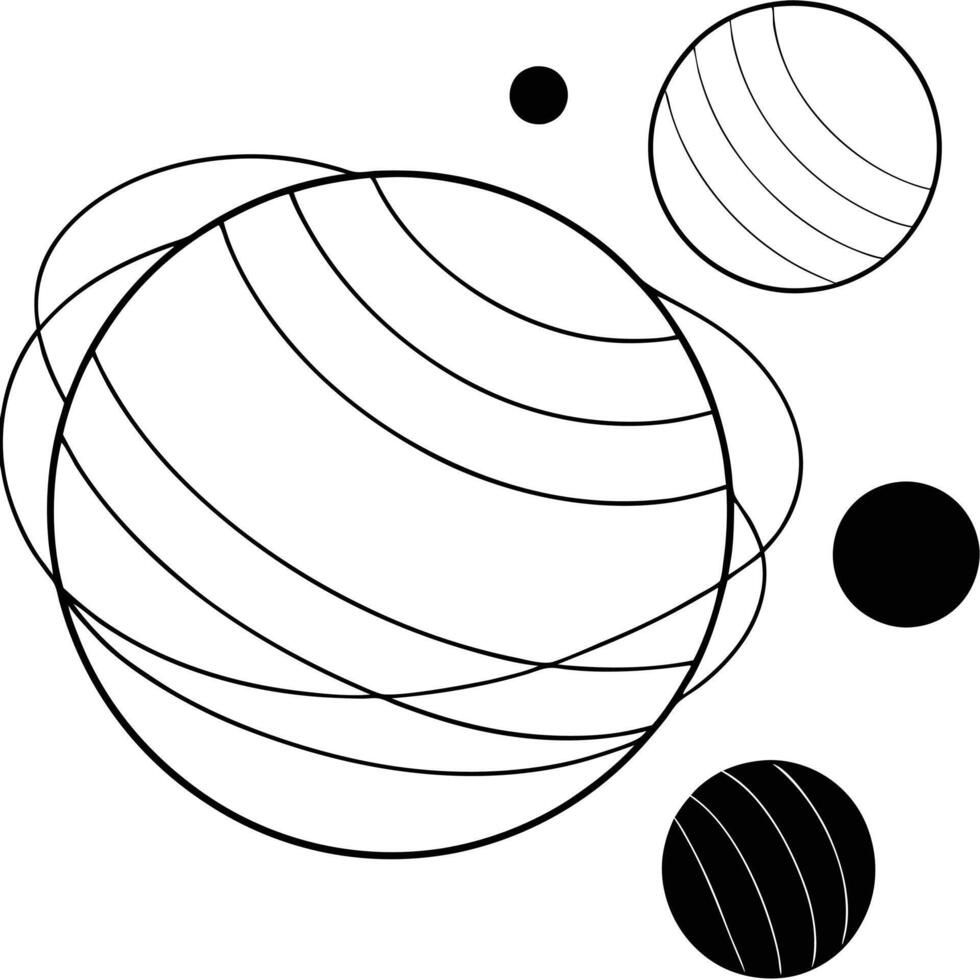 Solar system coloring pages vector