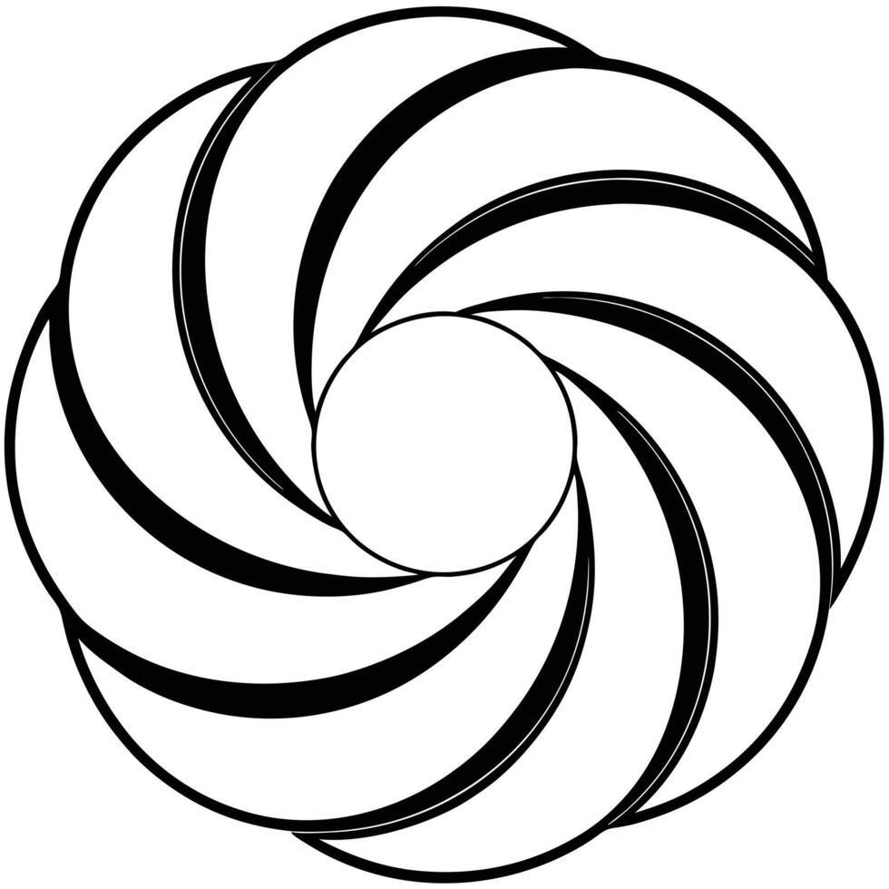 A black and white spiral design vector