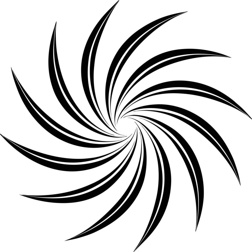 A black and white spiral design with a swirl vector