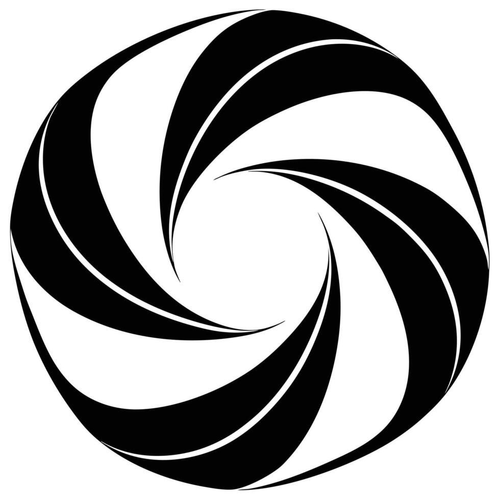A black and white spiral logo vector