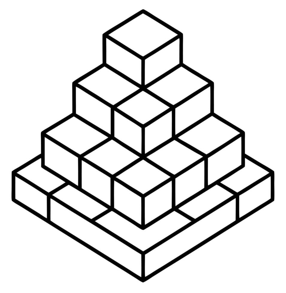 A pyramid of blocks on a white background vector