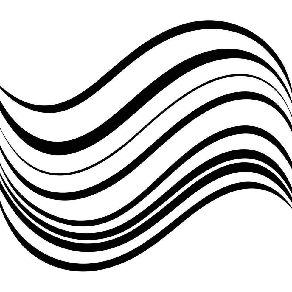 A black and white wave design vector